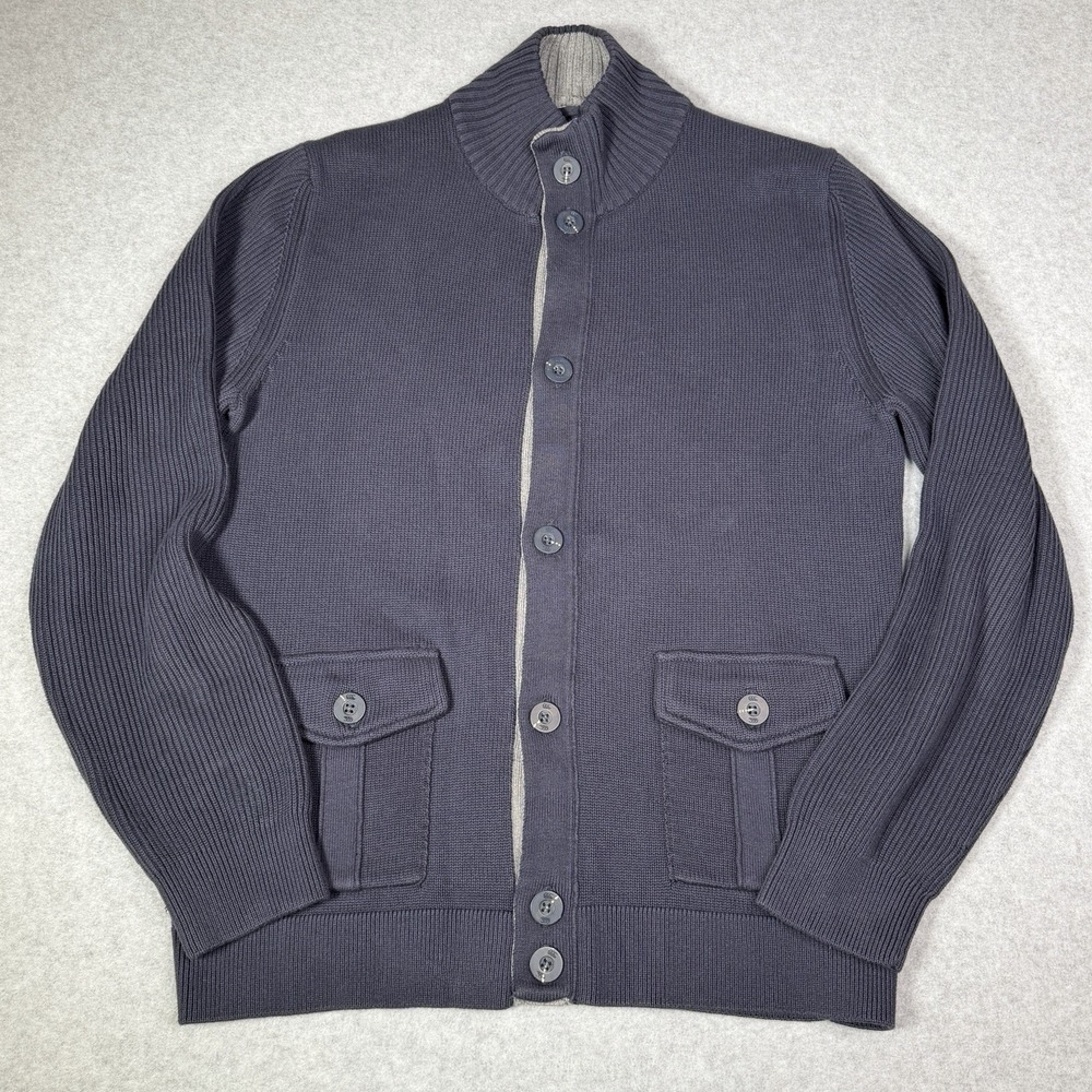 Canterbury of New Zealand Sweater Mens Size Large Navy Cardigan Rugby Football